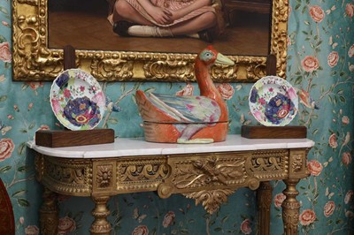 Lot 149 - A large Chinese porcelain tureen and cover in the form of a goose
