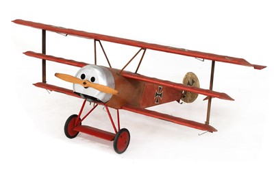 Lot 572 - A scale model of a World War 1 Fokker Dr. 1 fighter Triplane