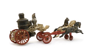 Lot 185 - An American cast iron Horse Drawn Fire Pump toy