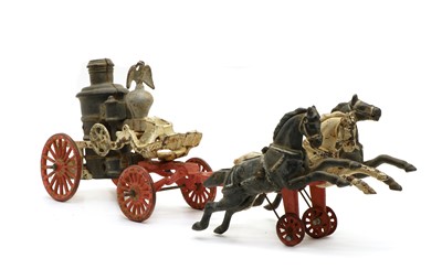 Lot 185 - An American cast iron Horse Drawn Fire Pump toy