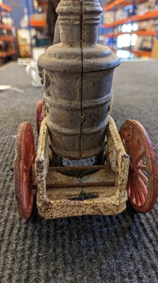 Lot 185 - An American cast iron Horse Drawn Fire Pump toy