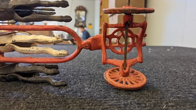 Lot 185 - An American cast iron Horse Drawn Fire Pump toy