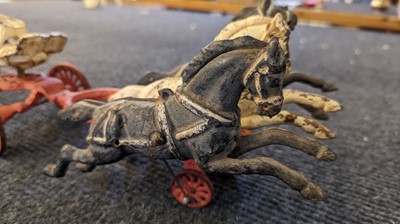 Lot 185 - An American cast iron Horse Drawn Fire Pump toy