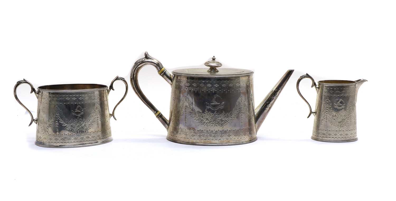 Lot 20 - A Victorian three-piece silver tea service