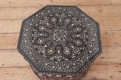Lot 447 - A mother-of-pearl and bone-inlaid hexagonal occasional table