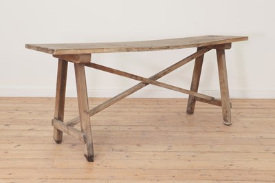 Lot 451 - A pine and oak tavern table