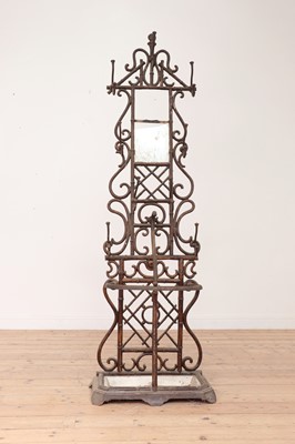 Lot 435 - A faux bamboo cast iron hall stand