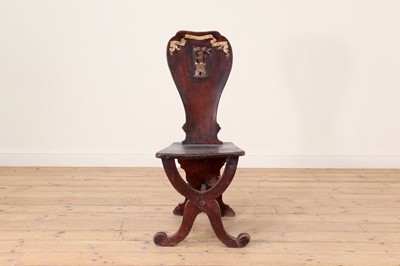 Lot 484 - A George II oak hall chair