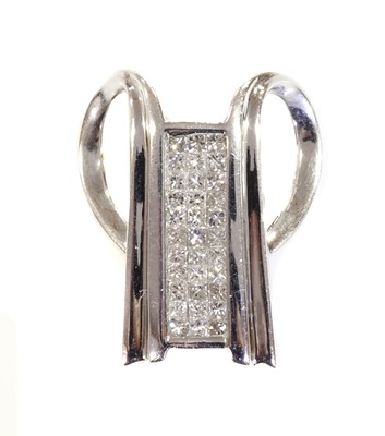 Lot 451 - An American diamond set slider pendant