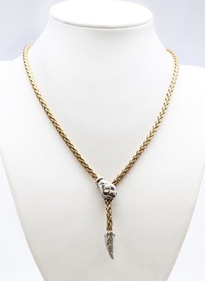 Lot 462 - An Italian two colour snake or serpent necklace