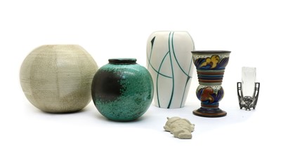 Lot 129 - A Gouda pottery vase