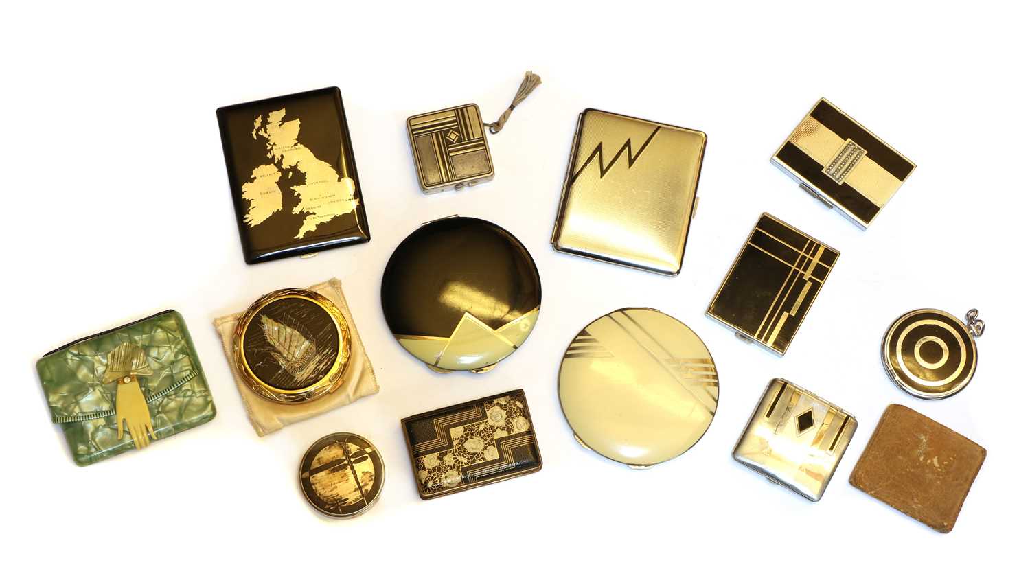 Lot 248 - A collection of Art Deco compacts