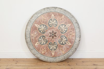 Lot 1 - A scagliola circular marble table top