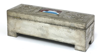 Lot 71 - An Arts and Crafts pewter box and cover