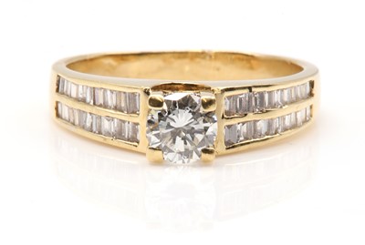 Lot 405 - A Continental single stone diamond ring