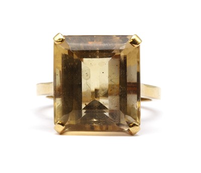 Lot 143 - A gold single stone citrine ring