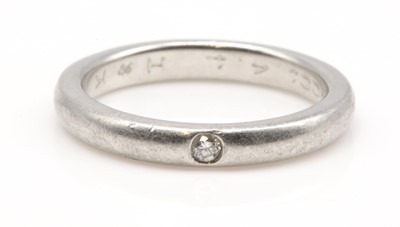 Lot 510 - A platinum single stone diamond ring, by Elsa Peretti for Tiffany & Co., c.2001
