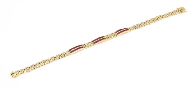 Lot 502 - A Continental ruby and diamond bracelet