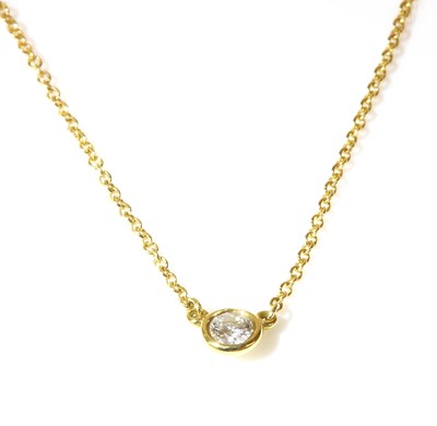 Lot 516 - A single stone diamond pendant, by Elsa Peretti for Tiffany & Co.