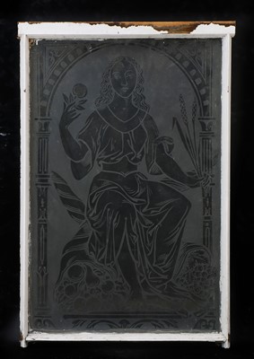 Lot 367A - An etched glass panel