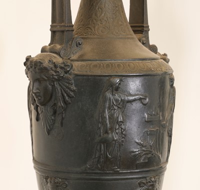 Lot 4 - A pair of spelter amphora vases