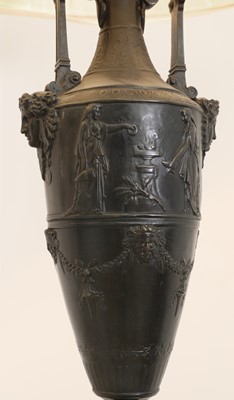 Lot 4 - A pair of spelter amphora vases