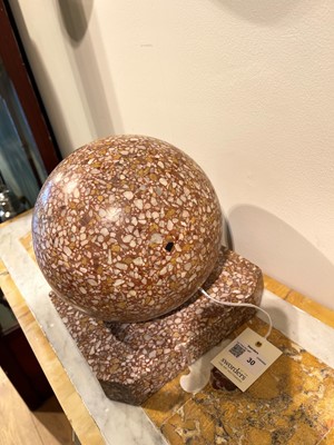 Lot 30 - A pair of polished terrazzo orbs