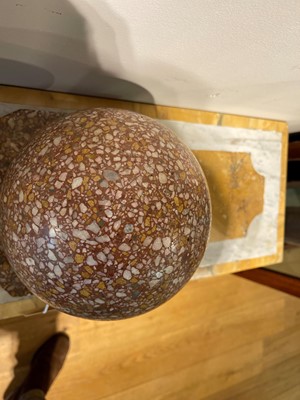 Lot 30 - A pair of polished terrazzo orbs
