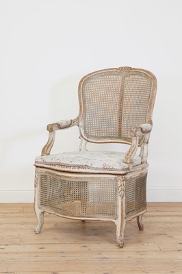 Lot 60 - A rare 'chaise percée' in the Louis XVI style