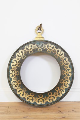 Lot 219 - A French 'tole peinte' circular frame