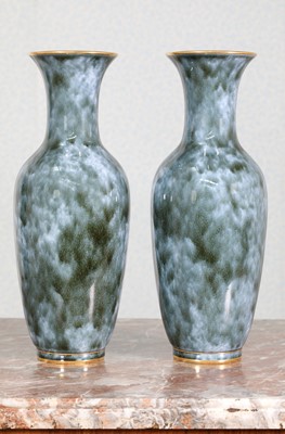 Lot 111 - A pair of Sèvres porcelain baluster vases