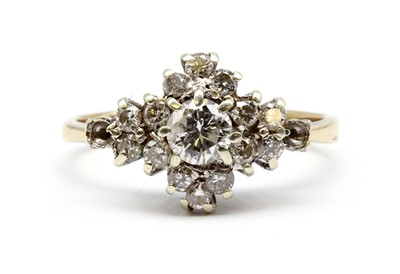 Lot 87 - A 9ct gold diamond cluster ring