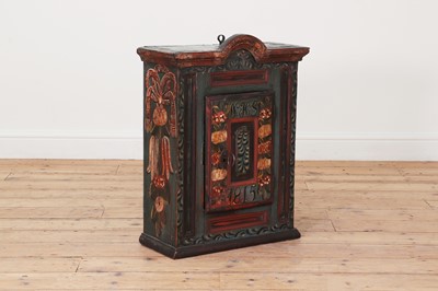 Lot 284 - A painted softwood hanging cupboard