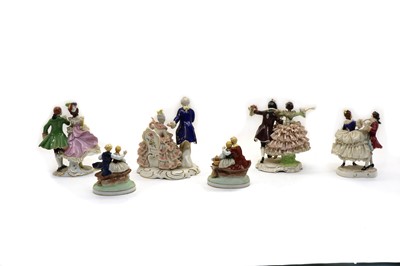 Lot 124 - A collection of six German porcelain figure groups