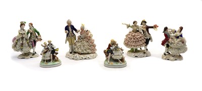 Lot 124 - A collection of six German porcelain figure groups