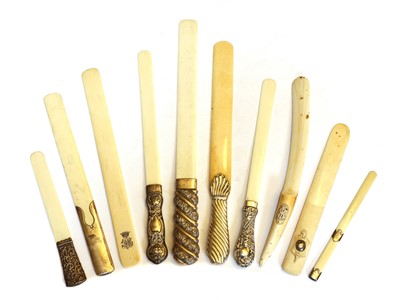Lot 238 - A collection of ten ivory page turners