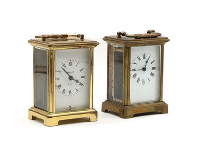 Lot 212 - A French brass cased carriage clock