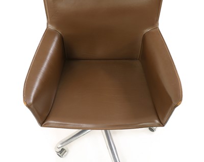 Lot 352 - An Italian brown leather desk chair
