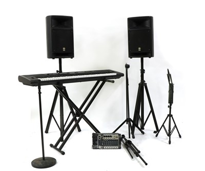 Lot 288 - A pair of Yamaha PA speakers and stands