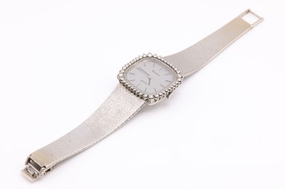 Lot 449 - A ladies' white gold Certina diamond set quartz bracelet watch, c.1980