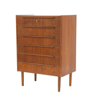 Lot 305 - A Danish teak six-drawer chest