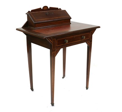 Lot 221 - An Edwardian inlaid mahogany bonheur du jour