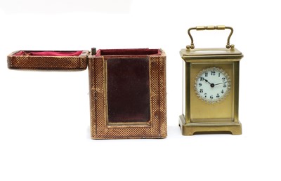 Lot 215 - A brass cased carriage clock