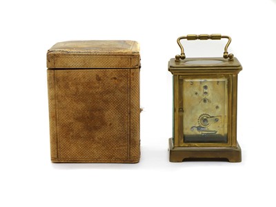 Lot 215 - A brass cased carriage clock