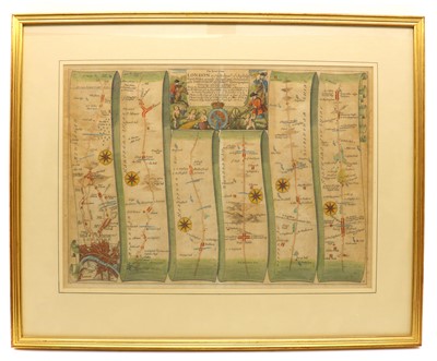 Lot 194 - John Ogilby, coloured and tinted road map