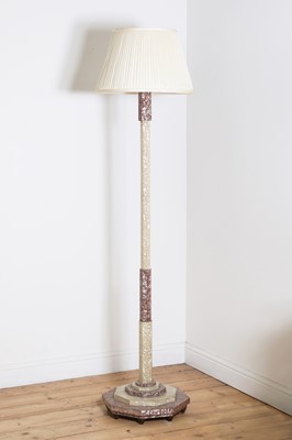 Lot 175 - An Art Deco faux mother-of-pearl standard lamp