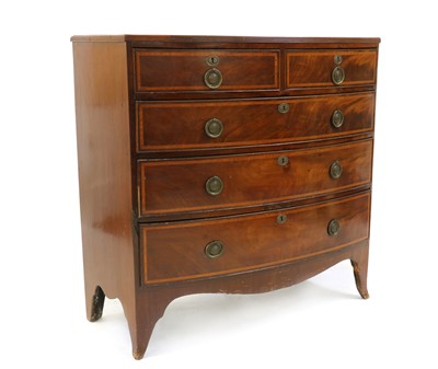 Lot 215 - A George III mahogany bowfronted chest