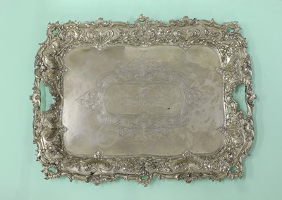 Lot 10 - A large silver tray