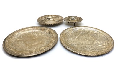 Lot 63 - A pair of Egyptian silver chargers