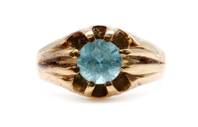 Lot 178 - A 9ct gold single stone blue zircon ring
